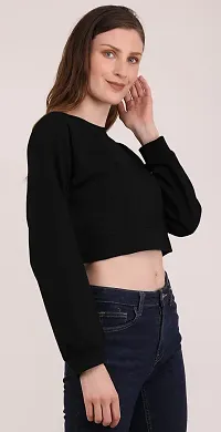 THE BLAZZE 1341 Women's Boxy Round Neck Full Sleeve Crop Top-thumb3