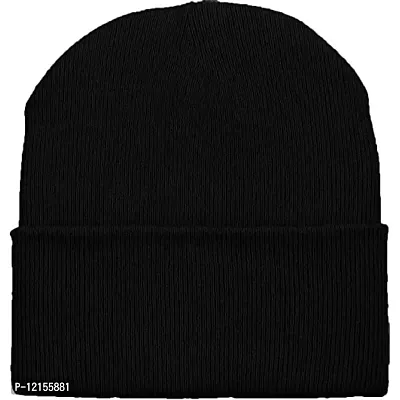 THE BLAZZE 2015 Unisex Winter Cap (Free Size, Black)-thumb2