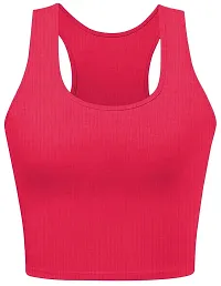 THE BLAZZE 1004 Women's Basic Round Neck Sleeveless Crop Top for Women(L,Combo_01)-thumb2