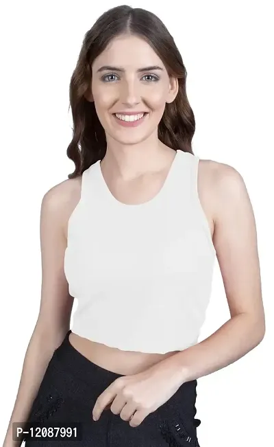 THE BLAZZE 1004 Women's Racerback Round Neck Sleeveless Crop Top