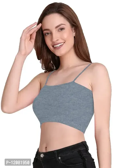 THE BLAZZE 1290 Women's Crop Top (Medium, Blue Melange)