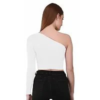 THE BLAZZE 1289 One Shoulder Tops for Women (XX-Large, White)-thumb2