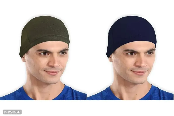 THE BLAZZE Skull Cap/Helmet Cap/Running Beanie - Ultimate Thermal Retention  Performance Moisture Wicking. Fits Under Helmets-Navy (1, Army Green+Navy)