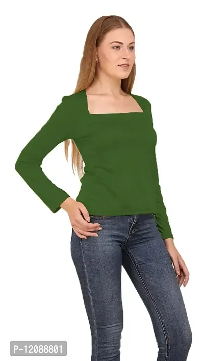 THE BLAZZE 1414 Women's Stylish Western Square Neck Full Sleeves Women's Top (M, Color_05)-thumb0