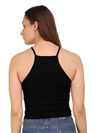 AD2CART A1585 Women's Lycra Stretchy Casual Solid Sleeveless Crop Tops for Women (XL, Color_01)-thumb1