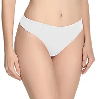 THE BLAZZE Women's Thong Low Rise Sexy Solid G-String Thong Bikini T-String Sexy Lingerie Panties Briefs (Medium(34?/85cm - Chest), Green+White)-thumb2