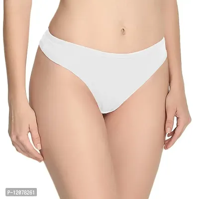 THE BLAZZE Women's Thong Low Rise Sexy Solid G-String Thong Bikini T-String Sexy Lingerie Panties Briefs (Medium(34?/85cm - Chest), Green+White)-thumb3