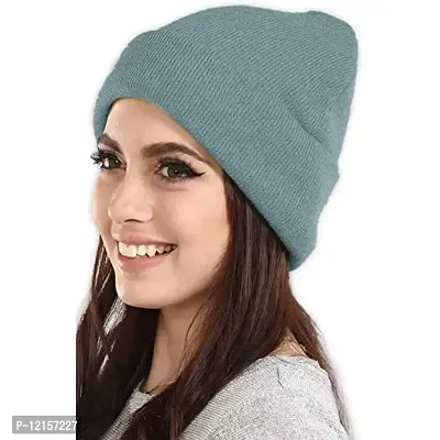 THE BLAZZE 2015 Winter Beanie Cap for Men and Women's (Free Size, Blue)-thumb2