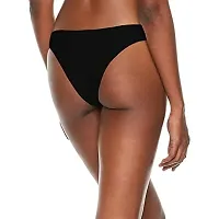 THE BLAZZE 1013 Women's Thong High Rise Sexy Solid G-String Thong Bikini T-String Sexy Lingerie Hipsters Panties Briefs (Small(32""/80cm - Chest), Black)-thumb1