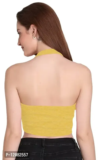 THE BLAZZE 1294 Women's Crop Top (X-Large, Yellow Melange)-thumb3