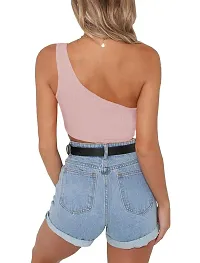 THE BLAZZE Women's Sleeveless Crop Tops Sexy Strappy Tees (XXL, Pink+Pink)-thumb3