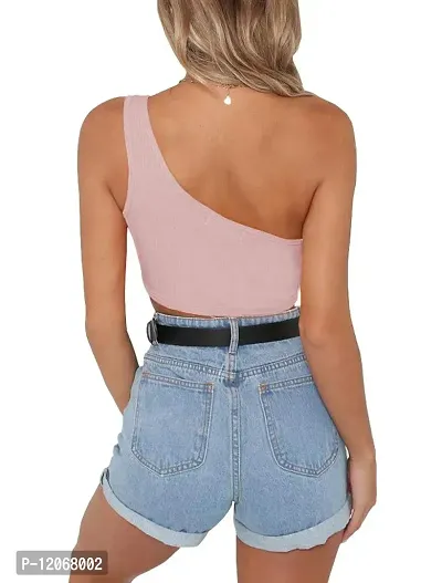 THE BLAZZE Women's Sleeveless Crop Tops Sexy Strappy Tees (XXL, Pink+Pink)-thumb4