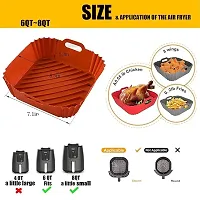 (2 PCS) Square Silicone Air Fryer Liners - 8 Inch Reusable Air Fryer Pot -   4 to 7 QT Oven Microwave Accessories (Multicolour)-thumb3