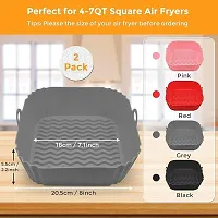 (Pack Of 2) Silicone Air Fryer Liners Replacement of Parchment Liner Paper (Multicolour)-thumb4