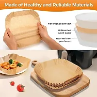 100 pcs 8 inch Square Disposable Parchment Paper Liner for AirFryer Basket, Oven, Non Stick-thumb3