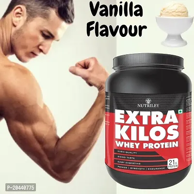 Nutriley Extra Kilos - Body Weight / Muscle Gainer Whey Protein Supplement, Muscle gainer supplement, Whey protein supplement, Natural Body gain powder, Muscle badhane ke liye protein 500 G  Vanilla