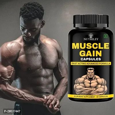 Nutriley Muscle Weight Gain Tablets for Men Women | Advance Weight Gainer | Weight Gainer / Mass Gainer Capsules | Advanced Formulation| Weight Gain Capsules for women, Mass Gain Capsules 60 Capsules