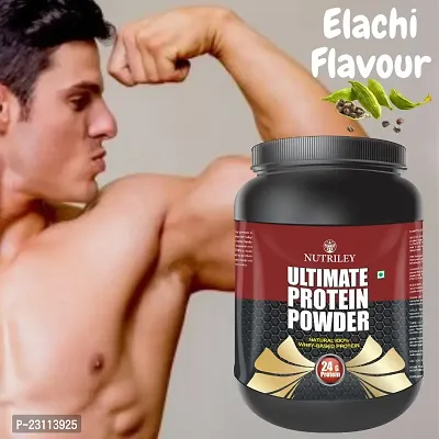 Nutriley Utimate Protein Powder, Ultimate Whey Protein Powder, Muscle Badhane Ke liye Protein, Ultimate Protein Supplement for Women, Stamina Badhane Ke Liye Supplement-500 G Elachi Flavour-thumb0