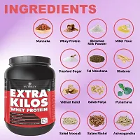 Nutriley Extra Kilos Premium, Whey Protein, Powder 1 Kg Weight Gainer, With Chocolate Flavour, For Mass Gain  Muscle Gain 1 KG Kesar Pista Badam Flavour-thumb4