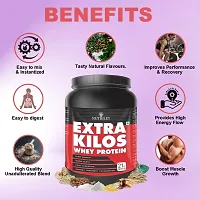 Nutriley Extra Kilos Premium, Whey Protein, Powder 1 Kg Weight Gainer, With Chocolate Flavour, For Mass Gain  Muscle Gain 1 KG Kesar Pista Badam Flavour-thumb3