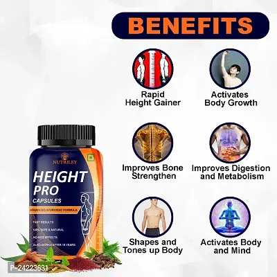 Nutriley Height Growth Capsule for Helps to grow taller 100% Ayurvedic Speed Growth Height Increase Powder Supplement Height Badhane Ke Liye Powder, Height Bdi Krne Ke Liye Capsule (60 Capsules)-thumb4