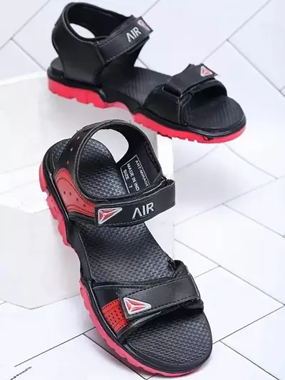 Stylish Black PU Sandals For Boy