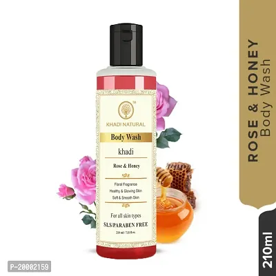 Khadi Natural Rose And Honey Body Wash- Sls  Paraben Free - 210 ml (Pack 1, 210ML)-thumb3