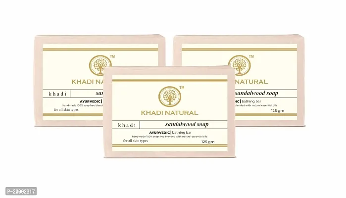 KHADI NATURAL Organic Sandalwood Soap (125gX3)