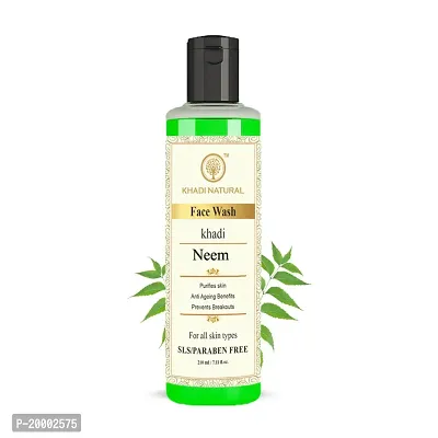 Khadi Natural Ayurvedic Neem Face Wash | Gentle Face Wash for Acne | Face Wash for Acne Prone Skin | Anti-Acne Face Wash with Neem | Paraben  Sulphate-Free (Pack 2, 210ML)-thumb2