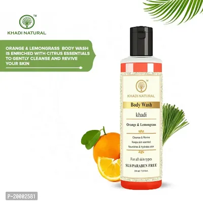 Khadi Natural Orange and Lemongrass Body Wash 210 ml (Pack 1, 210ML)-thumb2