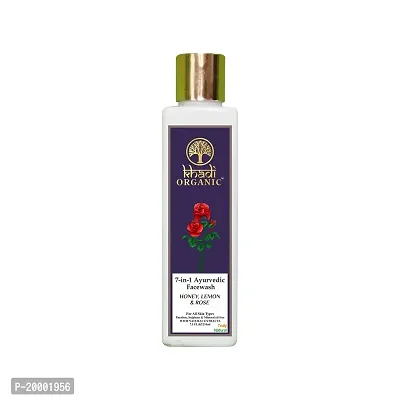 KHADI ORGANIC 100% NATURAL AYURVEDIC HERBAL 7-in-1-AYURVEDIC - FACE WASH, SLS and Paraben Free 210 ML