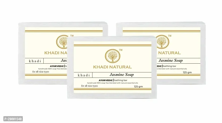 Khadi Handmade Pure Jasmine Soap, 375g (Pack of 3)