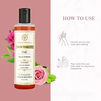 Khadi Natural Ayurvedic Rose Geranium Massage Oil 210ml|Calm senses|Anti-inflammatory properties| Treats minor skin irritation|Paraben and Mineral Oil Free|Suitable for All Skin Types (Pack 1, 210ML)-thumb1