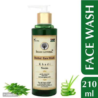 KHADI NATURAL Herbal Natural Herbal Kneem Face Wash For men women, 210 ml