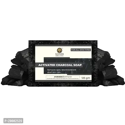 Khadi Organic Charcoal Soap 125g - Detoxify  Refresh Your Skin (Pack 7, 125G)-thumb2