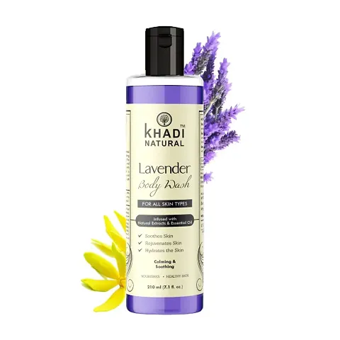 Khadi Natural Lavender and Ylang Ylang Herbal Body Wash, 210ml