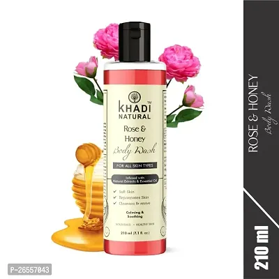 Khadi Natural Rose And Honey Body Wash- Sls  Paraben Free - 210 ml-thumb0