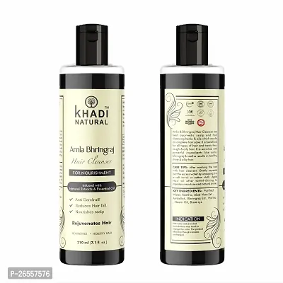 Khadi Natural Amla  Bhringraj Shampoo/Cleanser for Controlling Dandruff  Hair fall | Shampoo for Reducing Scalp Irritation | Paraben  Sulphate-Free | Suitable for All Hair Types, 210ml Pack 2-thumb3