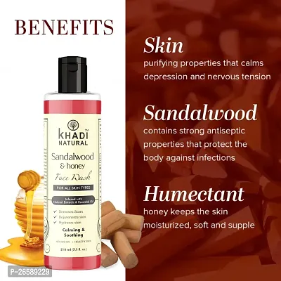 Khadi Natural Sandalwood Honey Face Wash 210ML - Nourishing and Soothing Facial Cleanser Pack 2-thumb4