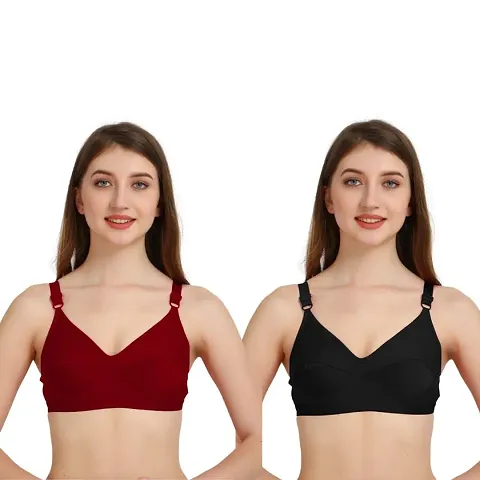 Stylish Womens Everyday Wear Non Padded Bra PACK OF 2