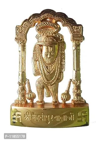 Salvus App SOLUTIONS Metal Handmade Small Shree Mehandipur Balaji Statue/Murti for Pooja, Home-Office Decor & Car Dashboard (2x2 inch)-thumb0
