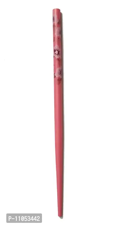 Salvus APP SOLUTIONS Handmade Pink Wooden Leaf Design Hair Stick/Juda Pin for Women  Girls-thumb0