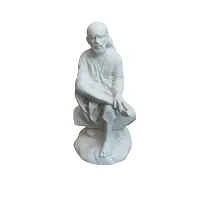 Salvus APP SOLUTIONS Handmade White Marble Dust Sai Baba Murti / Statue for Home-Office Decor & Car Dashboard 2x2x5 inch-thumb4