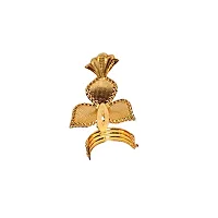 Salvus App SOLUTIONS Beautiful Golden and Flower Shaped Mukut with Golden & Green Moti for laddu Gopal/Krishna Statue (Size-2x3 Inch)-thumb3