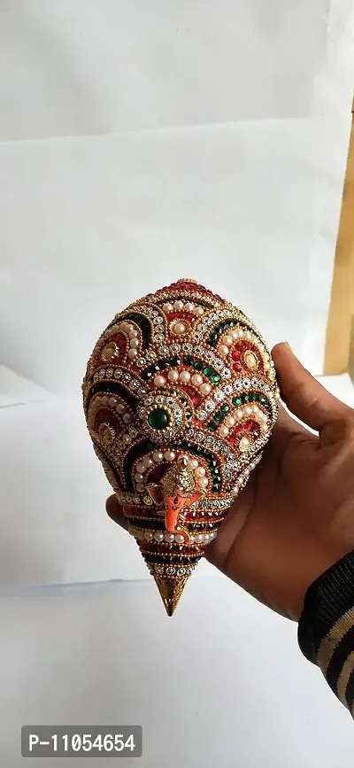 Salvus APP SOLUTIONS Decorative Heavy Work Coconut/Nariyal for Pooja, Weddings & Festivities (6 inch)-thumb3