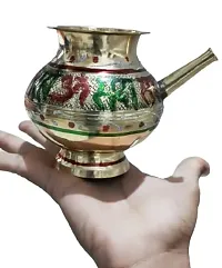 Salvus APP SOLUTIONS Handpainted Metal Karwa Chauth Lota/Kalash for Pooja/Gift Item & Showpiece (Multicolor_4x4 Inch)-thumb1