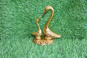 Salvus App SOLUTIONS Metal swan Pair Showpiece/Figurine for Home-Office Decoration & Car Dashboard-thumb1