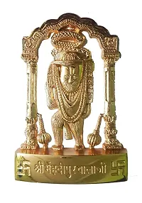 Salvus App SOLUTIONS Metal Handmade Small Shree Mehandipur Balaji Statue/Murti for Pooja, Home-Office Decor & Car Dashboard (2x2 inch)-thumb2