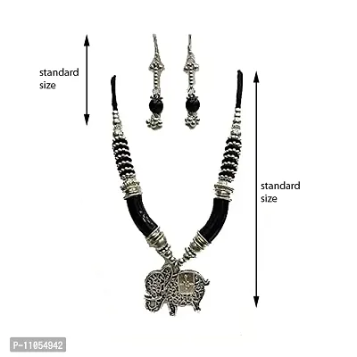 Salvus APP SOLUTIONS Garba Dandia Tribal Design Boho Pattern Oxidised Jewellery Set for Girls & Women-thumb2