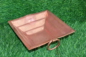 Salvus APP SOLUTIONS Traditional Square Shape Copper Hawan Kund/Bedi With Handle for Pooja, Home & Temple (Brown_7 Inch)-thumb2